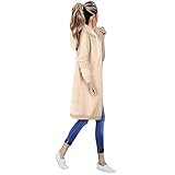 Eaylis Frauen Warm Zipper Open Hoodies Sweatshirt Lange Mantel Jacke Tops Outwear, Winterjacke Damen Sweatjacke Hoodie Langarm Pullover Kapuzenpulli Outwear Jacken Sweatshirt Kapuzenjack