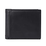 AZOPINBRE Kuhleder männlich Brieftasche Reißverschluss Tasche Geldbörse Geldbörsen Kartenhalter Spule Tasche Mini dünn (Color : Black 2)