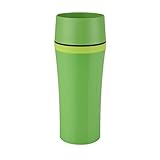 Emsa 514177 Isolierbecher, Mobil genießen, 360 ml, Quick Press Verschluss, Dunkelgrün/Grün, Travel Mug F