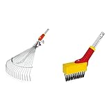 WOLF-Garten - Verstellbesen Multi-Star® UC-M NEU2018, Rot, 57,5x34x8 cm; 71AAA031650 & Fugenbürste Multi-Star® FB-M NEU2018, Rot, 20x3,5x20 cm; 71AAA020650