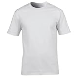 Gildan Premium T-Shirt für Männer (L) (Weiß) L,Weiß