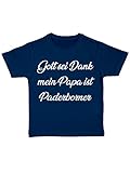 clothinx Gott Sei Dank, Mein Papa ist Paderborner, Lustiges Fussballmotiv Kinder Bio T-Shirt Navy Gr. 104