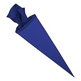 itenga Bastelschultüte 70cm rund Schultütenrohling mit Filzverschluss (Blau mit Filzverschluss)
