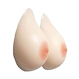 WMAJ Milchig Weiß Silikon Brüste, Wiederverwendbar Selbstklebend Künstliche Wassertropfen Silikon Fälschungs Brust Für Crossdresser Transgender Cosplay Mastectomy,Self Adhesive,3600g/p