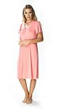 Mewa Nachthemd Damen Kurzarm mit Viskose Seide. Sexy Schlafanzug Frauen. Nachtwäsche Damen in vielen Farben und Größen. (42, Rosa)