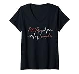 Damen Brandmalerei: Ich liebe Pyrographie, Brennpeter T-Shirt mit V