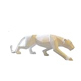 For Bürogarten Familienzimmer abstrakt Ornamente Figuren Kunstgeschenk abstrakt schwarz Panther Skulptur Figur Handwerk Home Schreibtisch Dekor Geometrisches Harz Wildlife Leopard Statue Handwerk (G