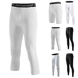 HNOFIQNF Herren Schnelltrocknende Kompressions-Leggings Sport Leggings Tights Laufhose Lang Trainingshose Männer Basic Tights Atmungsaktiv Kurz Fitnesshosen für Running Gym Yog