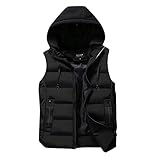 Herren Weste Steppweste Bodywarmer Outdoor Weste Mit Kapuze Freizeit Sport Funktionsweste, Herren Herbst Winter Solid Outwear Weste Jacke Herren, Ärmellose Weste Herren Winterjacke Übergangsjack