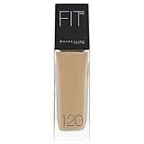 Maybelline Fit Me! Liquid Make-up Nr. 120 Classic Ivory, flüssiges Make-up, passt sich dem Hautton perfekt an, 100% Leuchtkraft, für einen gesunden, strahlenden Teint, 30