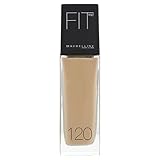 Maybelline Fit Me! Liquid Make-up Nr. 120 Classic Ivory, flüssiges Make-up, passt sich dem Hautton perfekt an, 100% Leuchtkraft, für einen gesunden, strahlenden Teint, 30