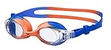 arena Kinder Unisex Training Freizeit Schwimmbrille X Lite Kids (UV-Schutz, Anti-Fog, Harte Gläser), mehrfarbig (Blue Orange-Clear), One S