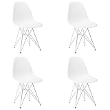 LucaSng 4er Set Esszimmerstuhl,stühle esszimmer ​PP-Material mit hoher Dichte, Kunststoffstuhl Mit verchromten Metallbeinen,küchenstühle Geeignet für Wohnzimmer,Esszimmer,Schlafzimmer usw(86319769)