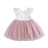 Hirolan Kind Baby MäDchen Geburtstagskleid Mit Perle Fliegende ÄRmel TüLl Tutu Prinzessin Hochzeitsfeier Taufkleid Festzug Ballkleid MäDchen Outfits Kleider Blumen Weste Sommerkleidung 2022