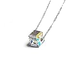 Zauberwürfel Kristall Halskette Kristall Kurze Halskette Aurora Kubus Zucker Schlüsselanhänger Kette Weib