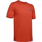 Under Armour Sportstyle Herren T-Shirt Links Brust Kurzarm T-Shirt Kurzarm Größe L Rich Orange (830)/Mechanic B
