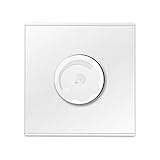 NGHSDO Lichtschalter EIN- / Ausschalten mit Drehregler-Dimmer-Wandschalter Weiß Schwarz-Grauer PC-Panel-Lüfterschalter 220V AV 50 / 60Hz Wechselschalter (Color : White, Voltage : 220V)