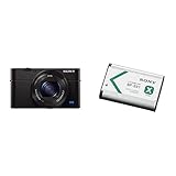 Sony RX100 IV Premium Kompakt Digitalkamera (21 MP, 7,6 cm (3 Zoll) Display, 1 Zoll Sensor, 24-70 mm F1.8-2.8 Zeiss Objektiv, 4K) schwarz & NP-BX1 Li-Ion Akku (Typ X, 3,6V, 1240mAh) für Cyber-S