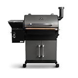 BURNHARD Pelletsmoker Flint, Räucherofen 60°C - 230°C, Pelletgrill inkl. Edelstahlroste, Holzschneidebrett, 2 Temperaturfühler und Abdeckhaub