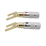 ZHOUCHENPQ 10 stücke Y/u Form Bananenstecker Audioschrauben Verriegeln Lötlose Gabel Spaten Lautsprecher Stecker Bindung Pfosten Stecker (Color : 10 Pcs)