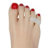 Zinyakon Zwei-Loch-Gel Kleinzehen separator, 12 Stück Kleinzehenabstandshalter für überlappende Zehen, Schwielen, Blasen, Fußschmerzen lindern, Kleinzehenkorrektor für Kleinzehenb