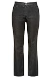 Ulla Popken Damen Mandy, 5-Pocket, Komfortbund, gerades Bein Jeans, Schwarz, 56