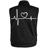 Männer Ranger Weste mit Futter Herzschlag Liebe & Hoffnung (mit Rückendruck) Größe S - 5XL