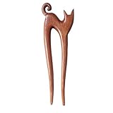 Marycrafts Haarnadel Haarstab Haar Stöcke Haarschmuck aus Holz (Katzchen)