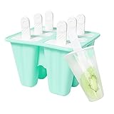 Eisformen Silikon, 6 Pack Eis am Stiel Formen BPA Frei, Lebensmittelqualität Wiederverwendbare Eisform für Kinder und Erwachsene DIY