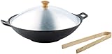 Tornwald-Schmiede Wok Pfanne: Gusseisen Wok Set, 37cm (Wok Pfanne Gusseisen)