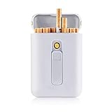 ErZhuiZi 2-in-1 Zigarettenschachtel mit USB Feuerzeug Zigarettenschachtel Elektronisches Integriertem Elektrisches Feuerzeug,W
