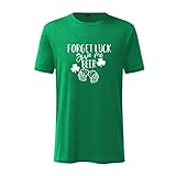 wuitopue Herren-Shirt, kurzärmelig, leger, St. Patrick's Day, vierblättriger Buchstaben-Druck, Rundhalsausschnitt, Gr. S-XXXXXXXL, Grün #G, XXL