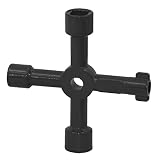 Dreikantschlüssel Universal Steckschlüssel 4 Wege Schraubenschlüssel Schlüssel Heizkörper Entlüftungsschlüssel Ventilschlüssel für Ventile für Strom, Wasser, Gas, Züge, Aufzüge usw. (Schwarz)
