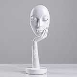 FUFRE Skulptur Deko, Abstrakte Kunst Statue, Maske Figuren Nordic Abstrakte Kunst Schmuck Kreative Dekoration Büro Eingang Skulptur Geschenk (Weiß)