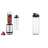 WMF Küchenminis Smoothie-to-go, Mini Standmixer mit zwei Mix-/Trinkbehältern 0,6l, 300 W, cromargan matt/silber & Kult X Mix & Go / Küchenminis Trinkflasche 600 ml, Smoothie Flasche, Mixb