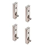 Gedotec Schloss-Riegel Metall Grendelriegel Schrank Bolzen-Riegel zum Schrauben - H1255 | 50 mm | sichtbare Verschraubung | gerade | Türriegel Stahl vernickelt | 4 Stück - Schubriegel für Möbel-Tü