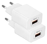 MyGadget 2x USB Schnellladegerät Quick Charge 3.0 Ladegerät - 18W Netzteil Adapter für Smartphone & Tablet kompatibel mit Apple, Samsung, HTC, LG, Sony - Weiß