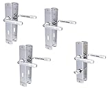 Türbeschlag 4er Set, Messing verchromt poliert für 3 x Zimmertüren und 1 x Bad/WC Türe, Türklinke Türgriff Türbeschlag
