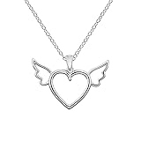 ILORÉ Damen Halskette aus 925 Sterling Silver Silber - Verstellbare Silberkette mit Anhänger Herz - Nickelfrei und rhodiniert (50 cm)