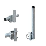PremiumX Balkon-Halter 80cm Ø 48mm Stahl Mast Geländer-Halterung für Satelliten-Schüssel SAT-Antenne Satelliten-Anlage Sat-Spiegel Ausleger - auch nutzbar als Mastaufsatz Mast-Verlängerung