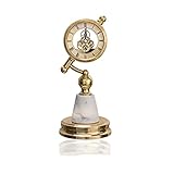 WYPDE Metall Tischuhr Wohnzimmer Büro Ornamente Quarz Schreibtischuhr Home Decor Marmor Tischuhr Schreibtischuhr Schreib