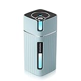 GvvcH Elektrischer Luftbefeuchter Aromaöl Diffusor Ultraschall Luftbefeuchter mit Holzmaserung USB Mini Nebelmaschine LED Licht,B