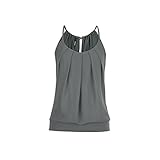 Zolimx Schlinge Oberteile Tops Frauen T-Shirt Bluse, Mode Beiläufig Weste Damen Sommer Lose geknitterte Rundhals T-Shirt Einfarbig Ärmellos Übergröße Weste Tanktop