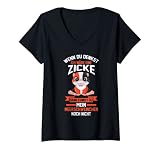 Damen Zicke Nagetier Haustier Meerschweinchen T-Shirt mit V
