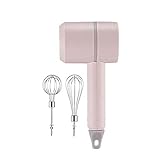 JUEXIN Tragbarer kabelloser elektrischer Mixer für Mixer, 3 Geschwindigkeiten Hochleistungs-Teigmixer, Schneebesen, Handmixer(pink)