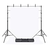 UTEBIT Hintergrundsystem für Fotostudios 1.5x2m Fette Querstange Hintergrund Ständer fur Fotohintergrund mit 4Stück Klammern Groß und 4Stück Hintergrund Klammern für Porträt und V