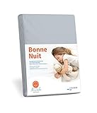 Bonne Nuit Elastan Spannbetttuch Baumwolle Stretch 220 g/m²- Steghöhe bis 40 cm Bettlaken für Boxspringbetten Wasserbetten - Größe 180x200 - 200x220 grap