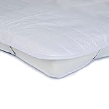 MILLE NOTTI Quilt Matratzenbezug 200 cm lang mit allen Standardbreiten für Standardbetten, Gesteppt in Weiß 100% Sanforisiertes Baumwollgewebe, Weiß 80x200