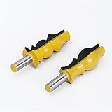 Shank Router Bit 2 stücke 12mm 1/2'Große reversible Kronenformrouter Bit Set, Armlehnenlinie Nut Frässierter for Holz arbeiten MC03050 Fräswerkzeug bit (Cutting Edge Length : 12.7mm shank)