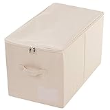 56 (L) X 32 (B) X 33 (H) cm, Großer Schrank mit Deckel, Faltbare Kleiderschrank-Aufbewahrungsboxen, Die Größe Ähnlich wie bei der IKEA SKUBB-Serie, Etikettentasche, Beig